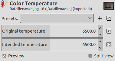 Opzioni di «Temperatura colore»