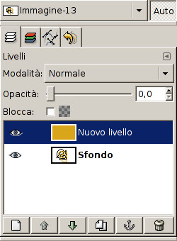 Opacità livello impostata a zero