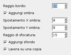 Opzioni di «Angoli arrotondati»