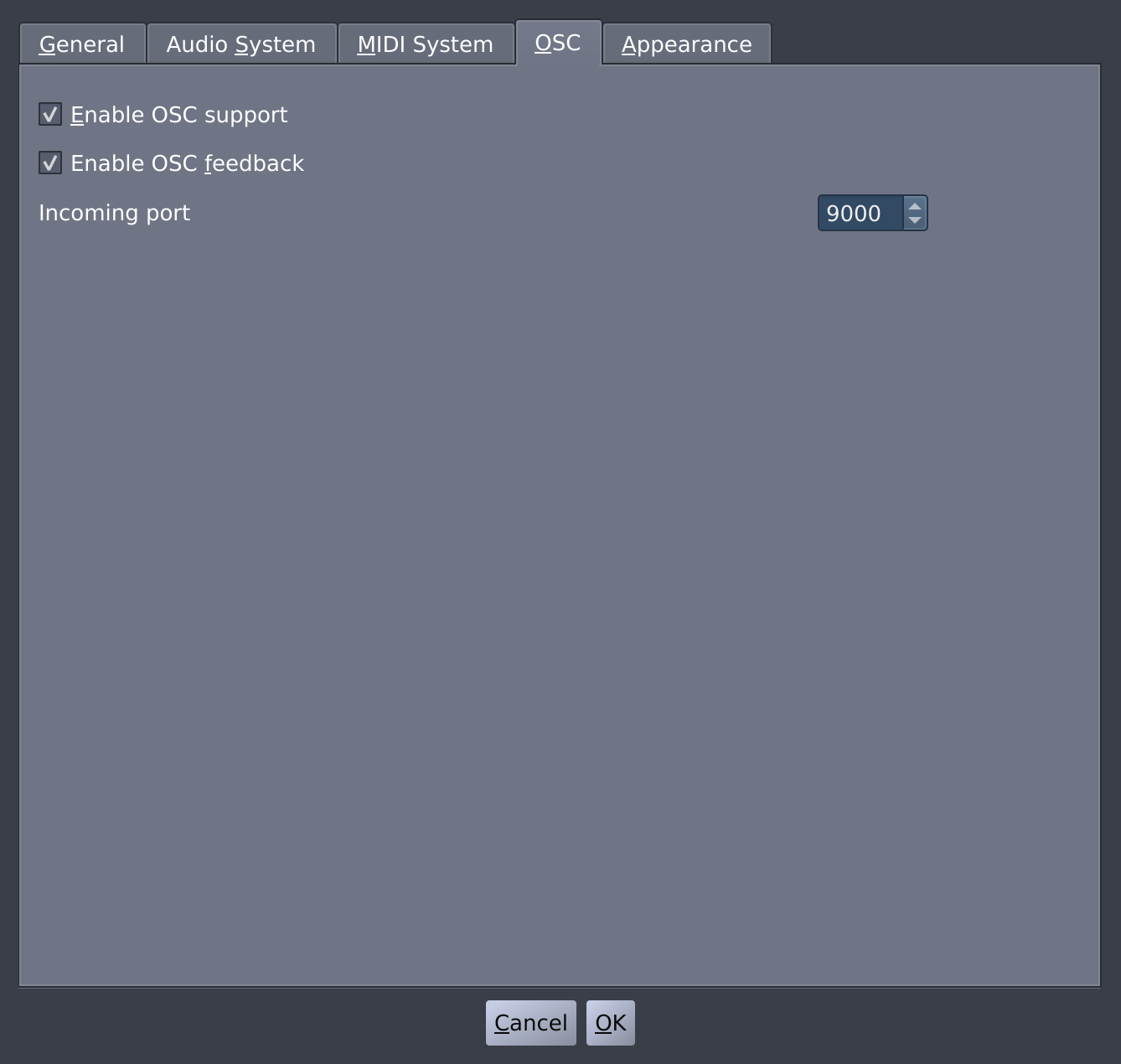 The OSC Tab