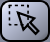 Grey button with pointer and dashed rectangle.