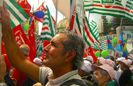 Delegazione della FNP dei Laghi alla manifestazione dei Sindacati il 19 maggio 2016 a Roma